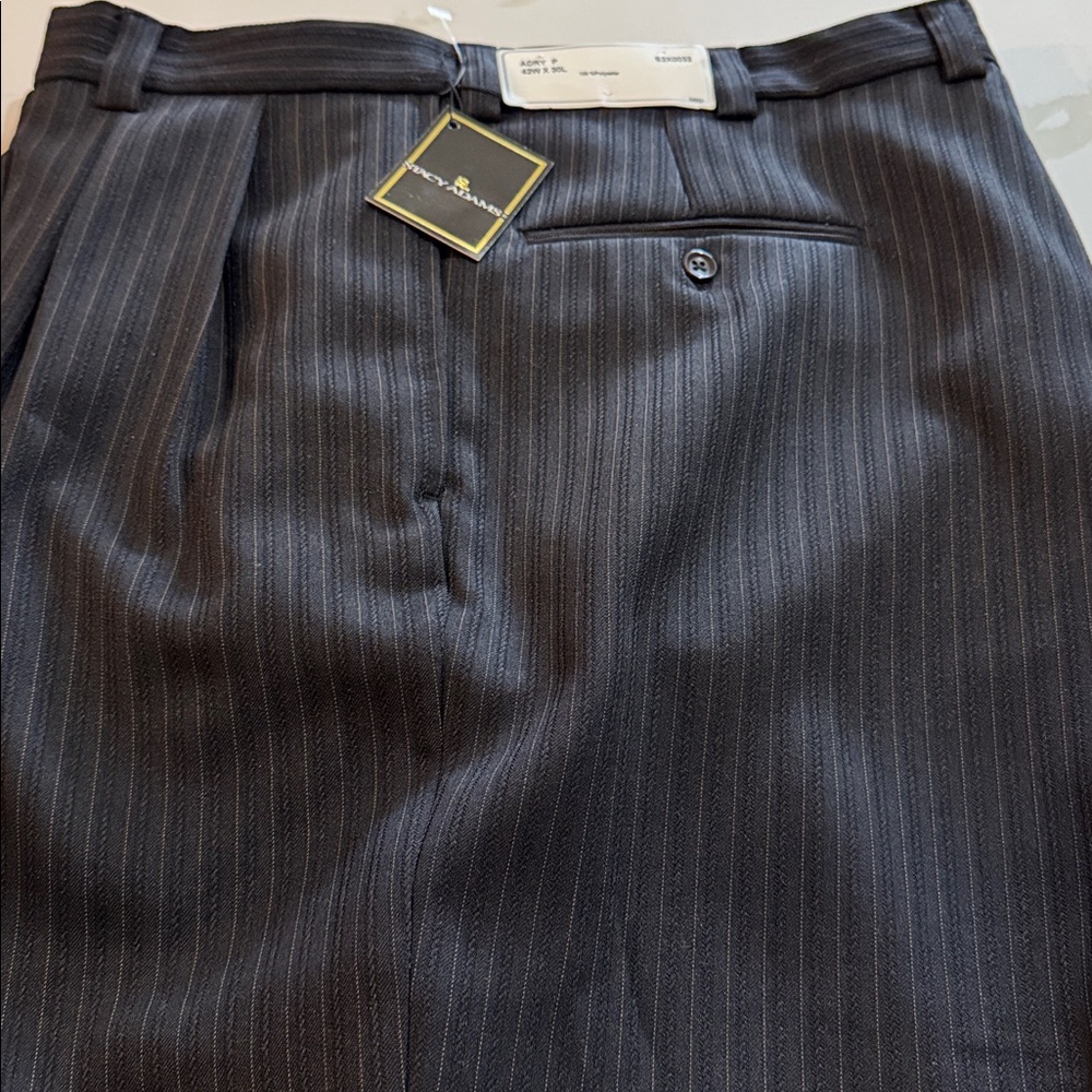 Stacy Adams Charcoal Pinstripe Trousers